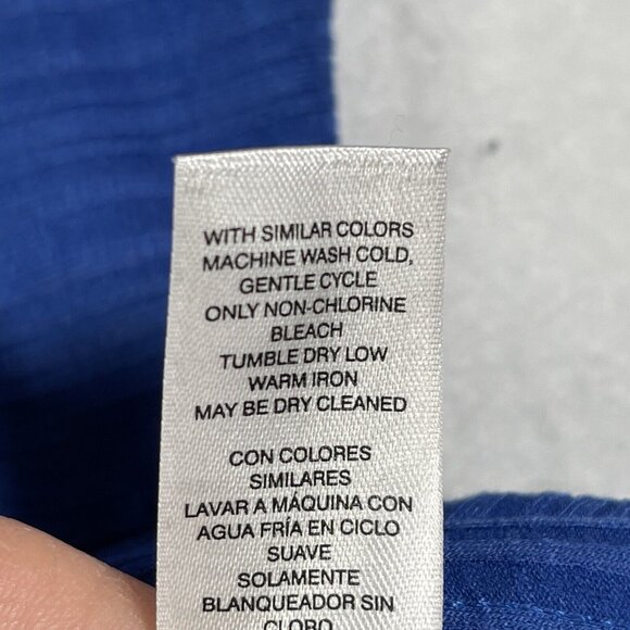 Chico's Top Womens Size 2 / L Blue Pullover Ribbed  3/4 Dolman Sleeve Scoop Neck - Picture 8 of 12